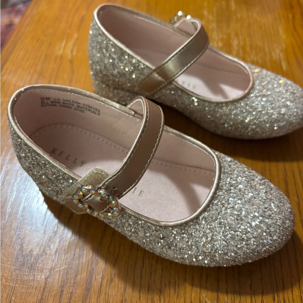 Kelly & Katie Sparkling Gold Dress Shoes